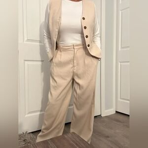 Elegant Cream Women's Pants & Jumpsuit Set
